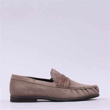 Paul Green Ruched Toe Penny Loafer - Beige Suede